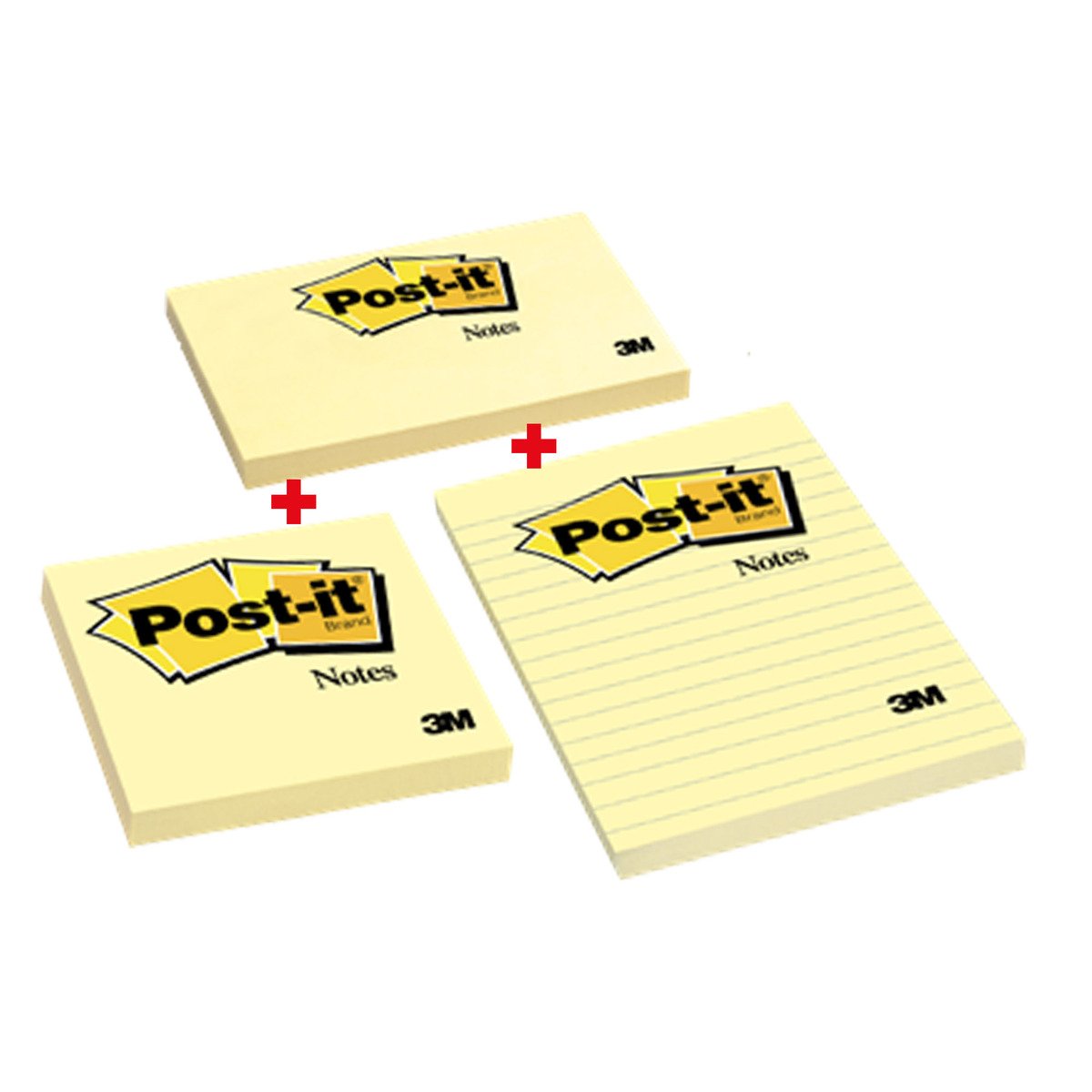 3m Post it Combo Pack PI01201 3x5in+3x3"+4x6"