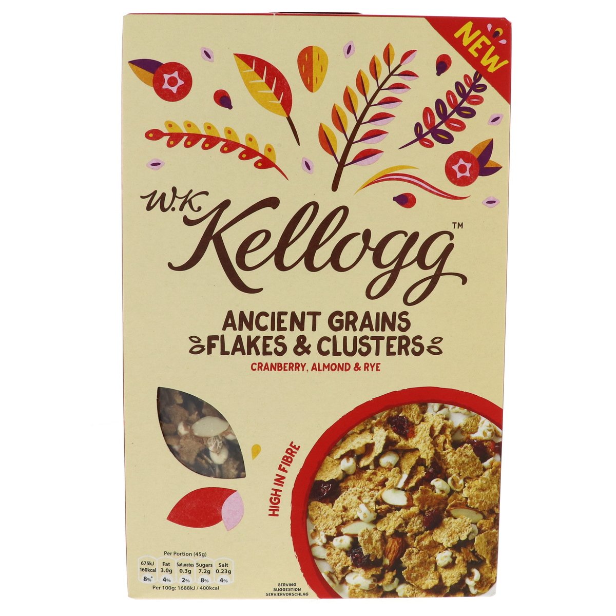 Kellogg's Ancient Grains Flakes And Clusters Cranberry, Almond And Rye 300 g