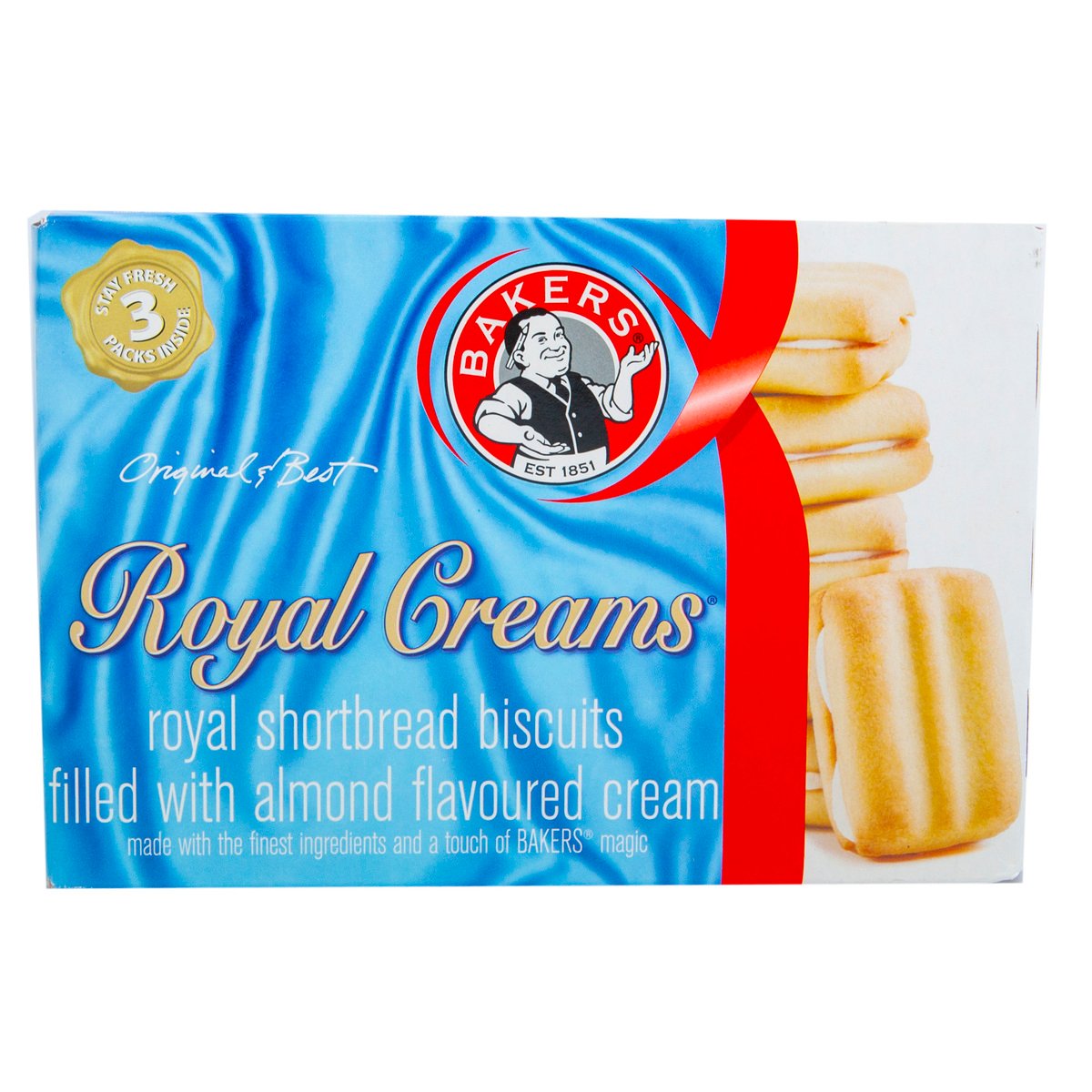 Buy Bakers Royal Creams Shortbread Biscuits Filled With Almond Flavoured Cream 280g Online at Best Price | Plain Biscuits | Lulu KSA in Saudi Arabia