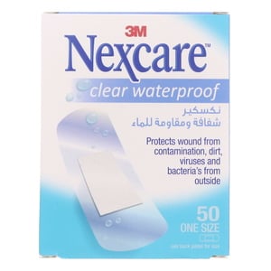 Nexcare Clear Waterproof Bandage 50Pcs