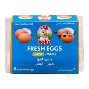 KoKo White Eggs Large 6pcs