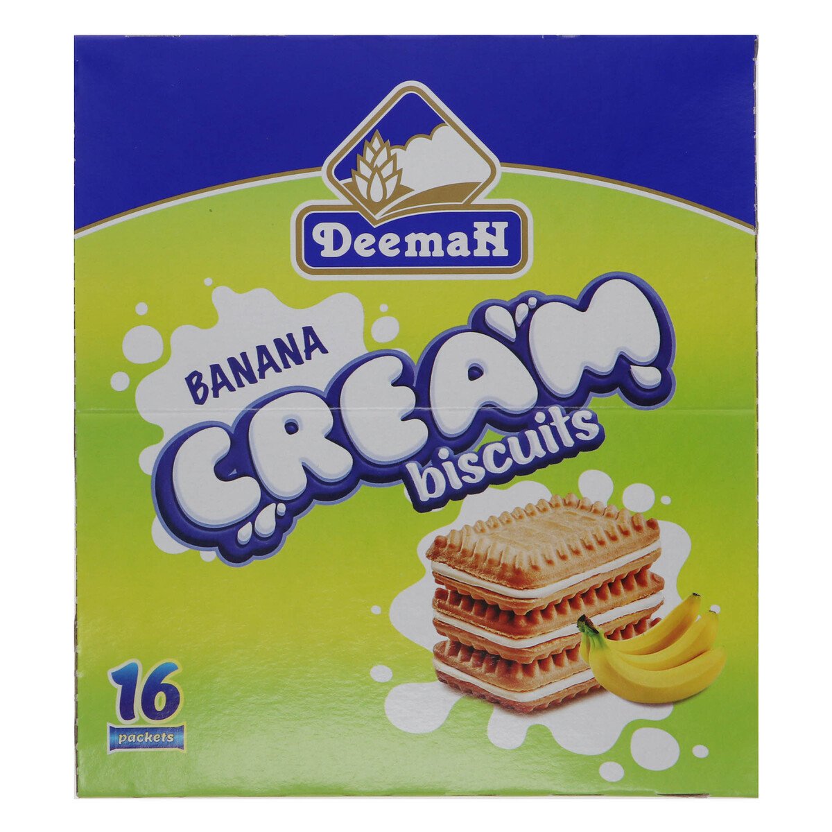 Buy Deemah Banana Cream Biscuits 16 x 27g Online at Best Price | Cream Filled Biscuit | Lulu KSA in Saudi Arabia