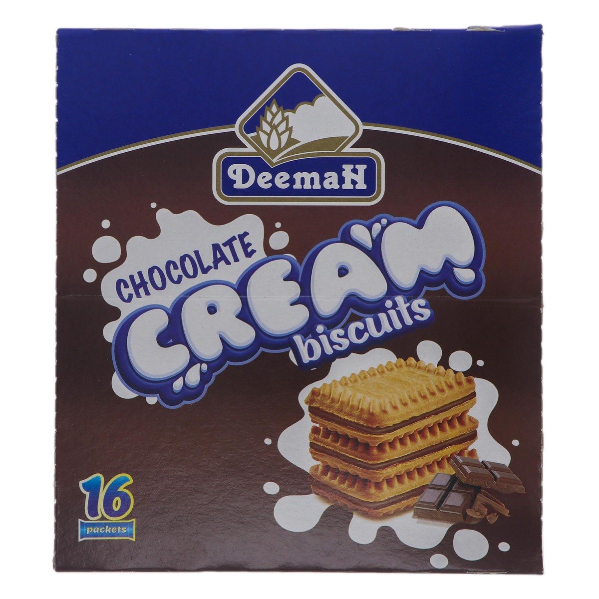 Buy Deemah Chocolate Cream Biscuits 16 x 27g Online at Best Price | Cream Filled Biscuit | Lulu KSA in Saudi Arabia