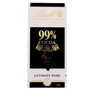 Buy Lindt Excellence 99% Cocoa Ultimate Dark Chocolate 50 g Online at Best Price | Covrd Choco.Bars&Tab | Lulu Kuwait in Saudi Arabia