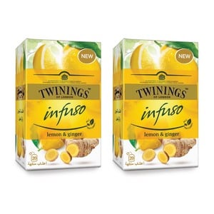 توينينجز انفيوزو شاي الليمون بالزنجبيل 20x2 كيس شاي