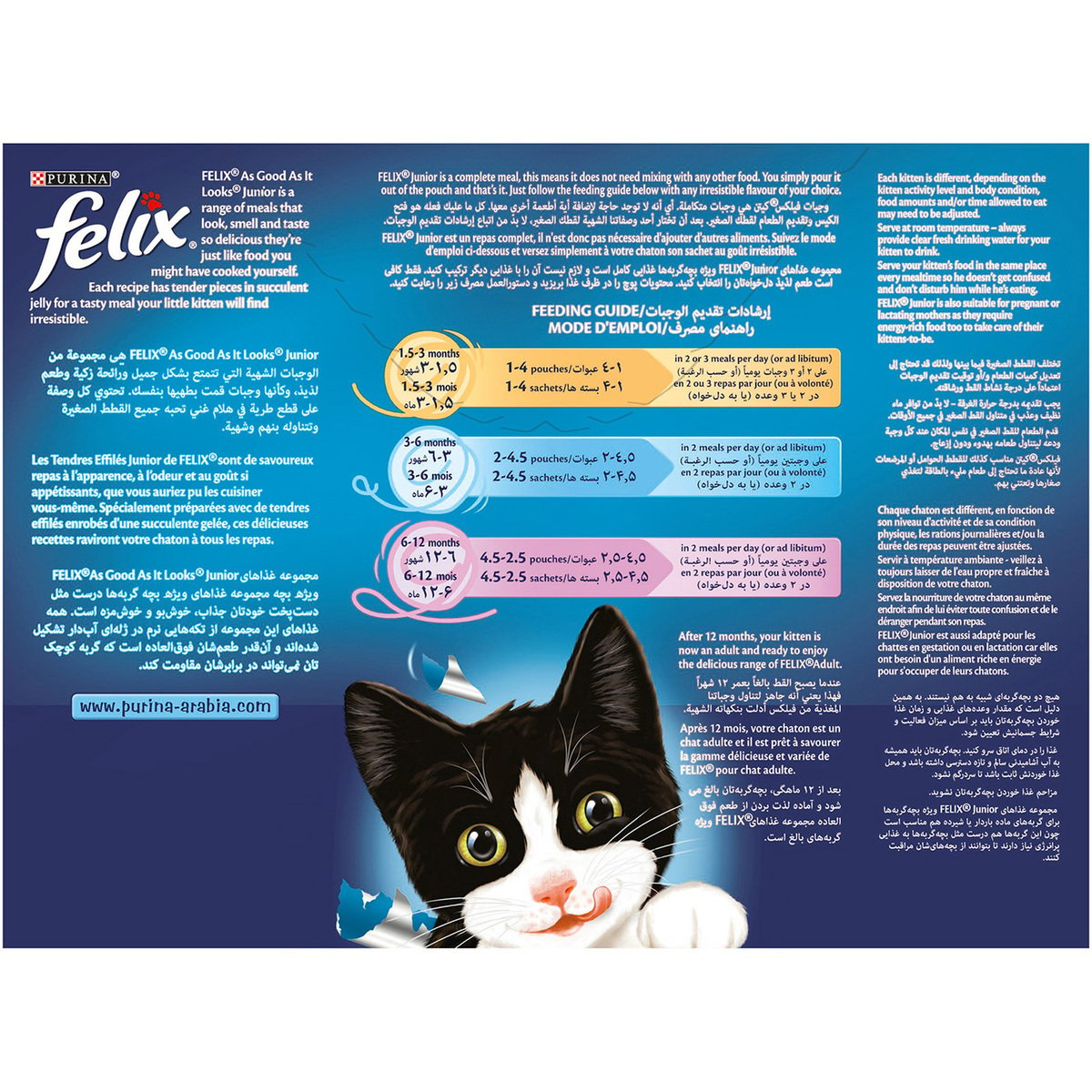 فيليكس جونيور از قود از ات لوكس طعام القطط خيارات متنوعة ١٢ x ١٠٠ جم