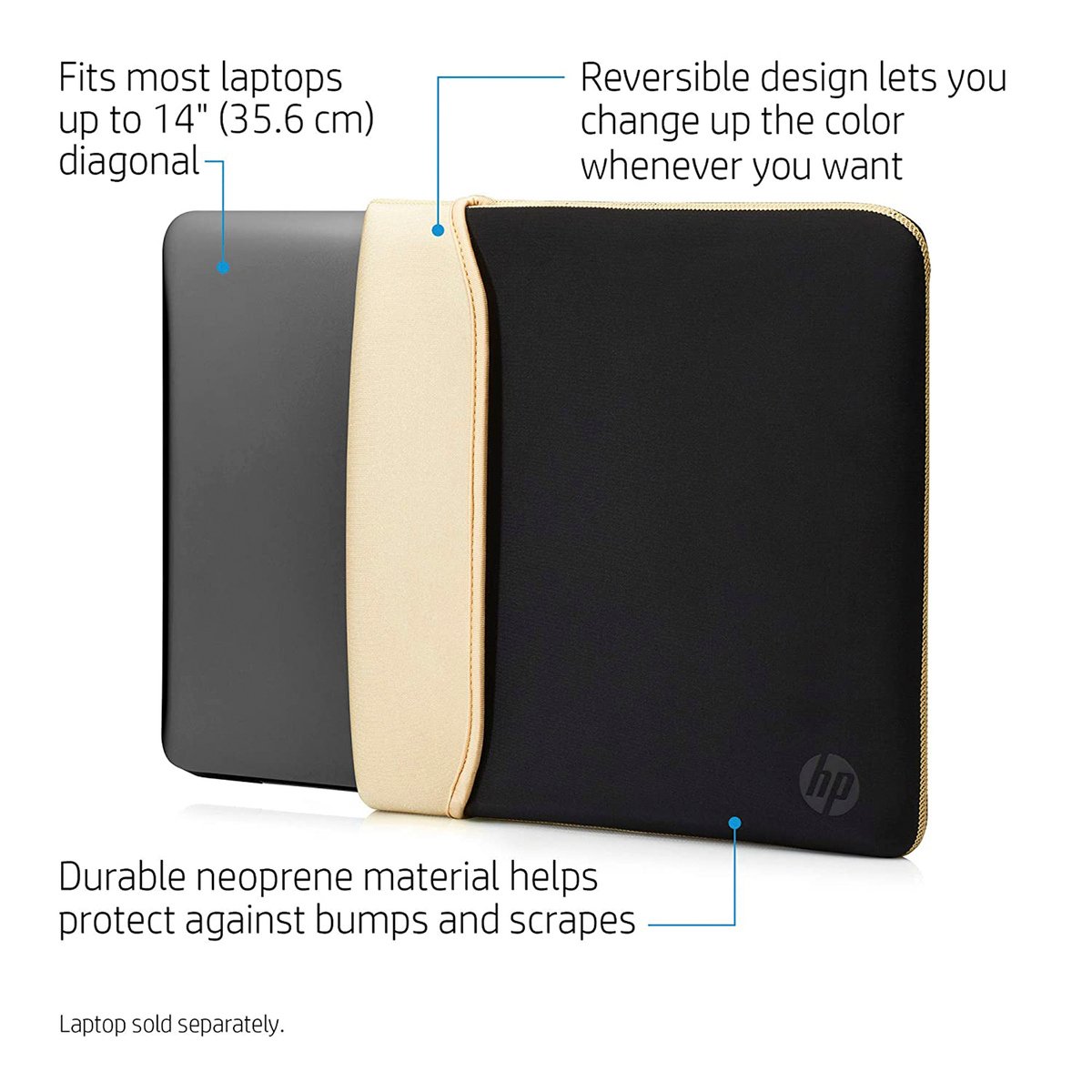HP Neoprene Durable Zipperless Reversible Sleeve i2UF59AA 14"