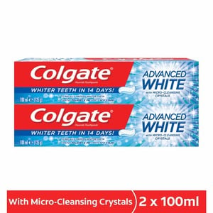 Colgate Toothpaste Advanced White 2 x 100ml