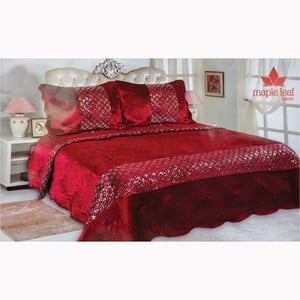 Maple Leaf Wedding Bedspread 3pcs Set 220x240cm Assorted Colors & Designs