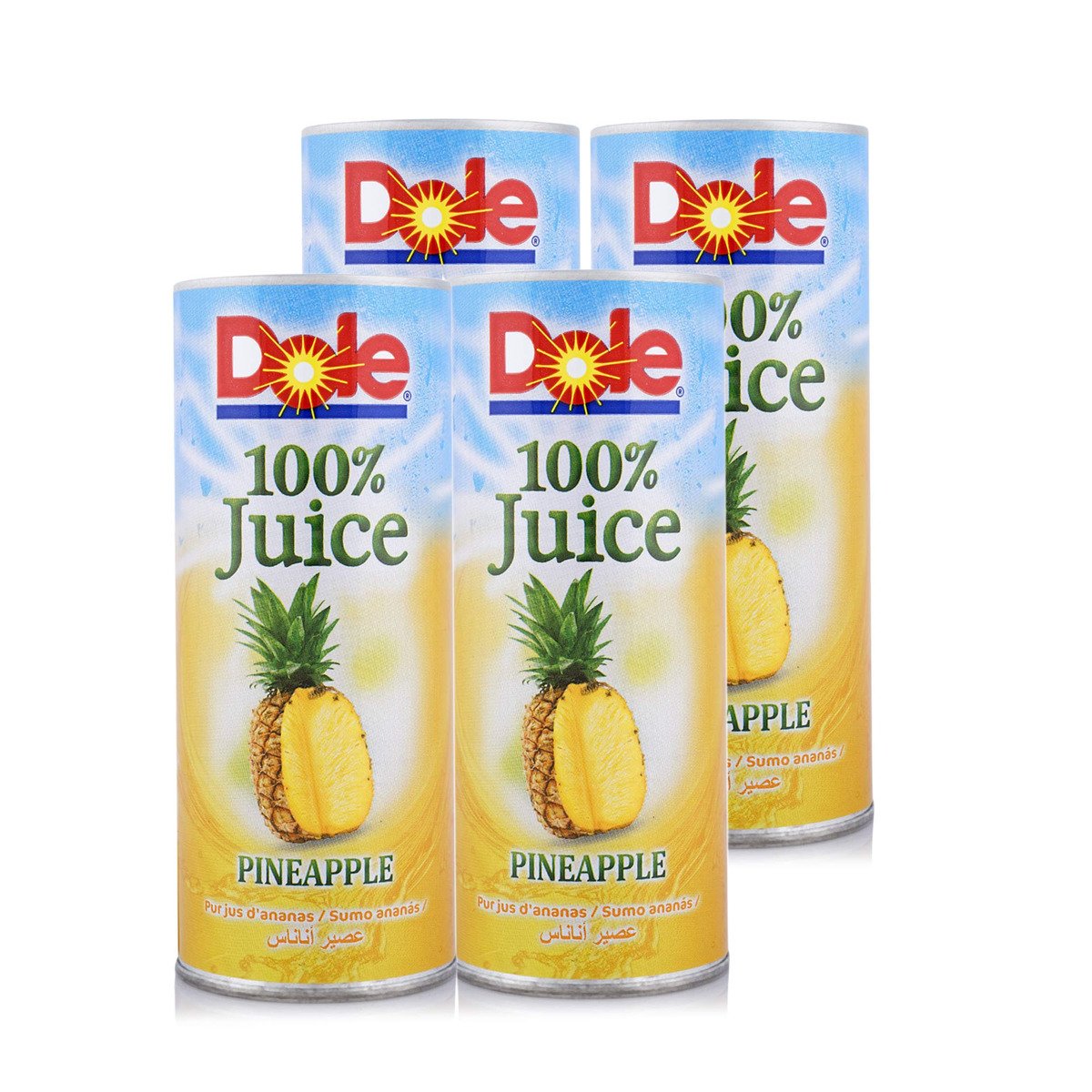 اشتري قم بشراء Dole Pineapple Juice Value Pack 4 x 250 ml Online at Best Price من الموقع - من لولو هايبر ماركت Canned Fruit Juice في الامارات