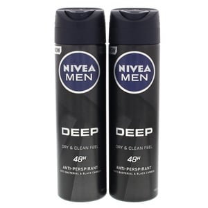 Nivea Men Dry And Clean Feel Anti-Perspirant Deodorant Spray Value Pack 2 x 150 ml
