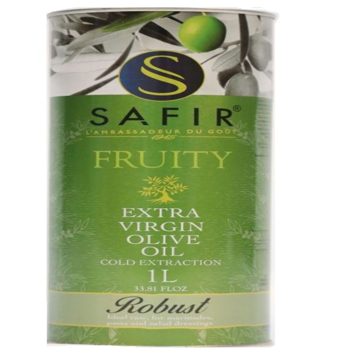 Safir Extra Virgin Tunisian Olive Oil Fruity 1Litre