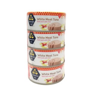 Buy Al Wazzan White Meat Tuna with Chili 4 x 160g Online at Best Price | Canned Tuna | Lulu Kuwait in Kuwait