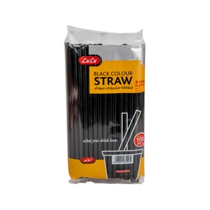 LuLu Black Color Straw 8mm 100pcs