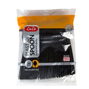 LuLu Plastic Spoon Black 36pcs