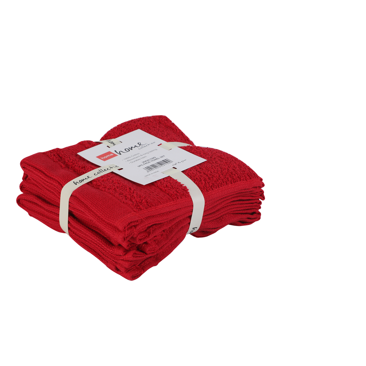 Red Berry Face Towel 5pcs Set 30x30cm Assorted Color
