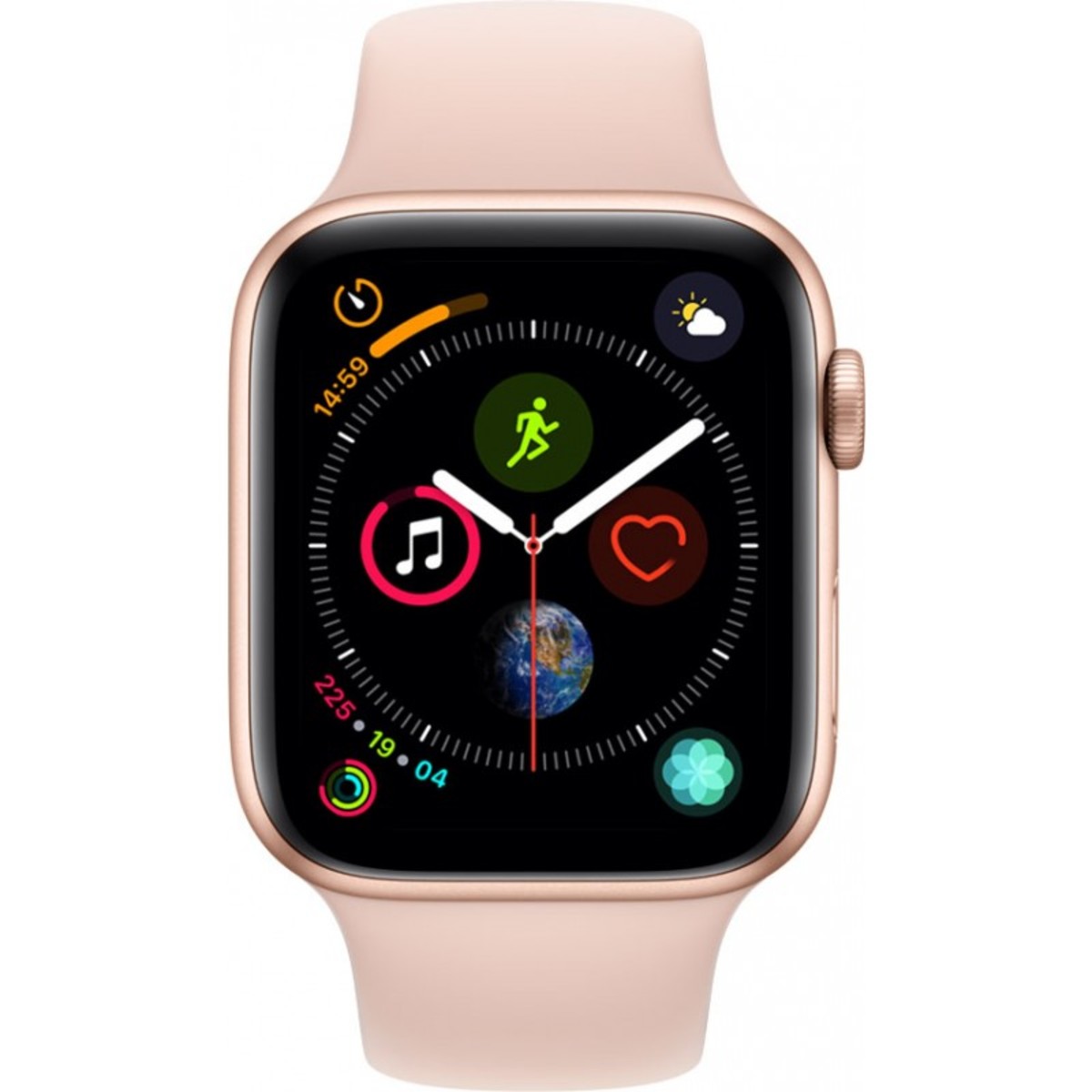 Buy Apple Watch Series 4 - GPS 44mm Gold Aluminium Case with Pink Sand Sport Band Online at Best Price | Smart Watches | Lulu KSA in Saudi Arabia