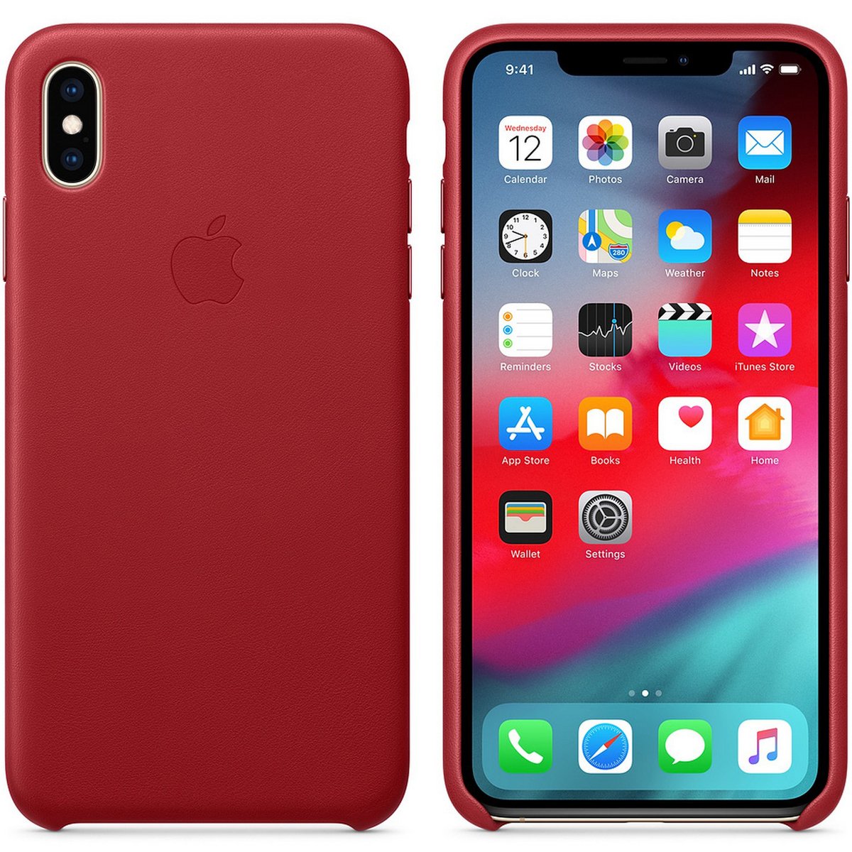 Apple iPhone XS Max Leather Case  (PRODUCT)RED
