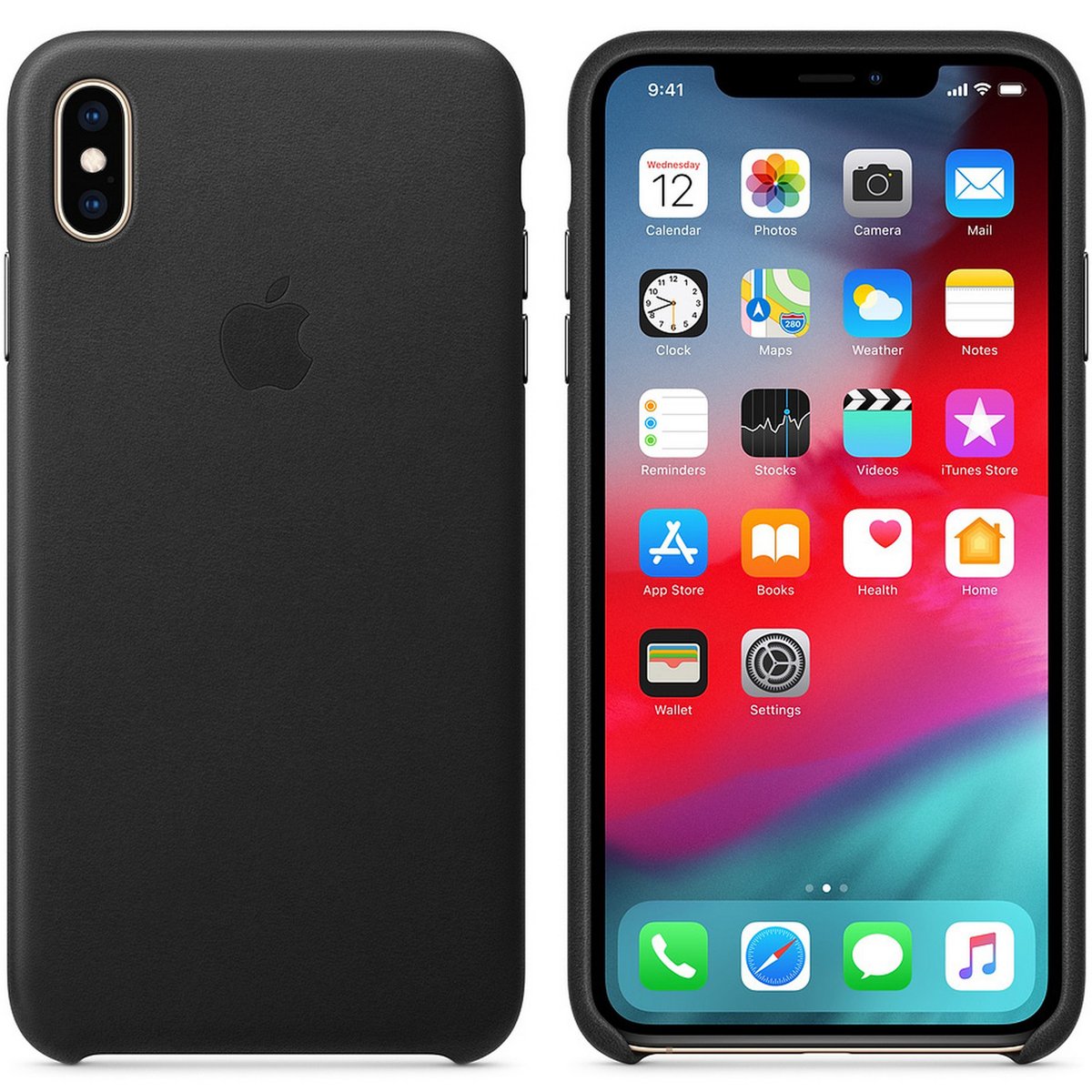 Apple iPhone XS Max Leather Case Black
