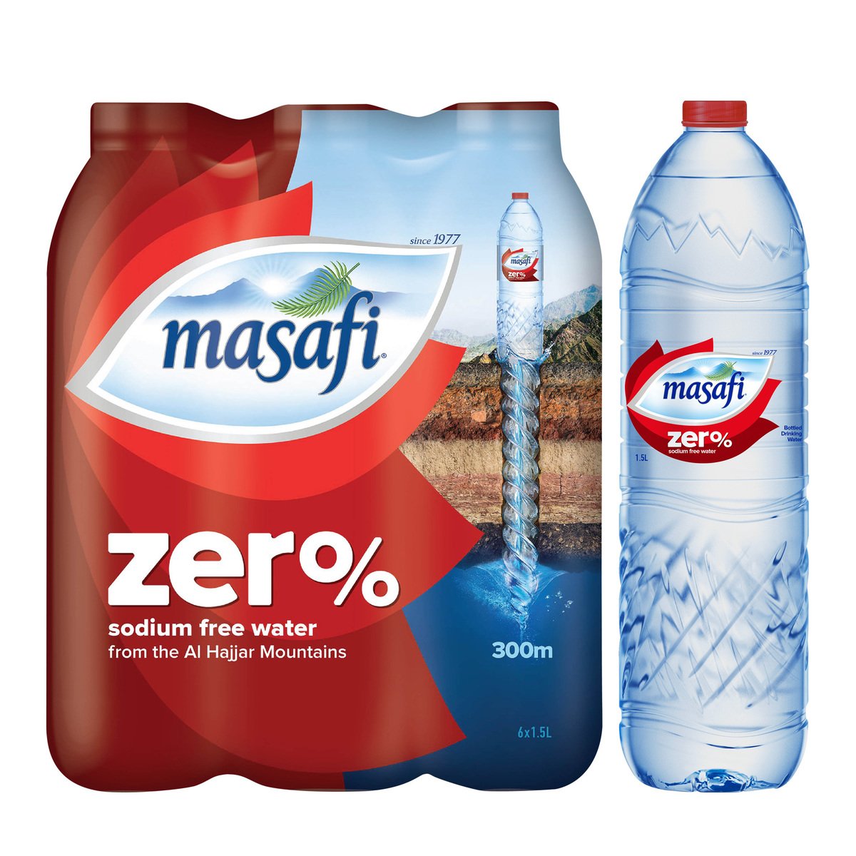 Masafi Zero% Sodium Free Water 12 x 1.5 Litres