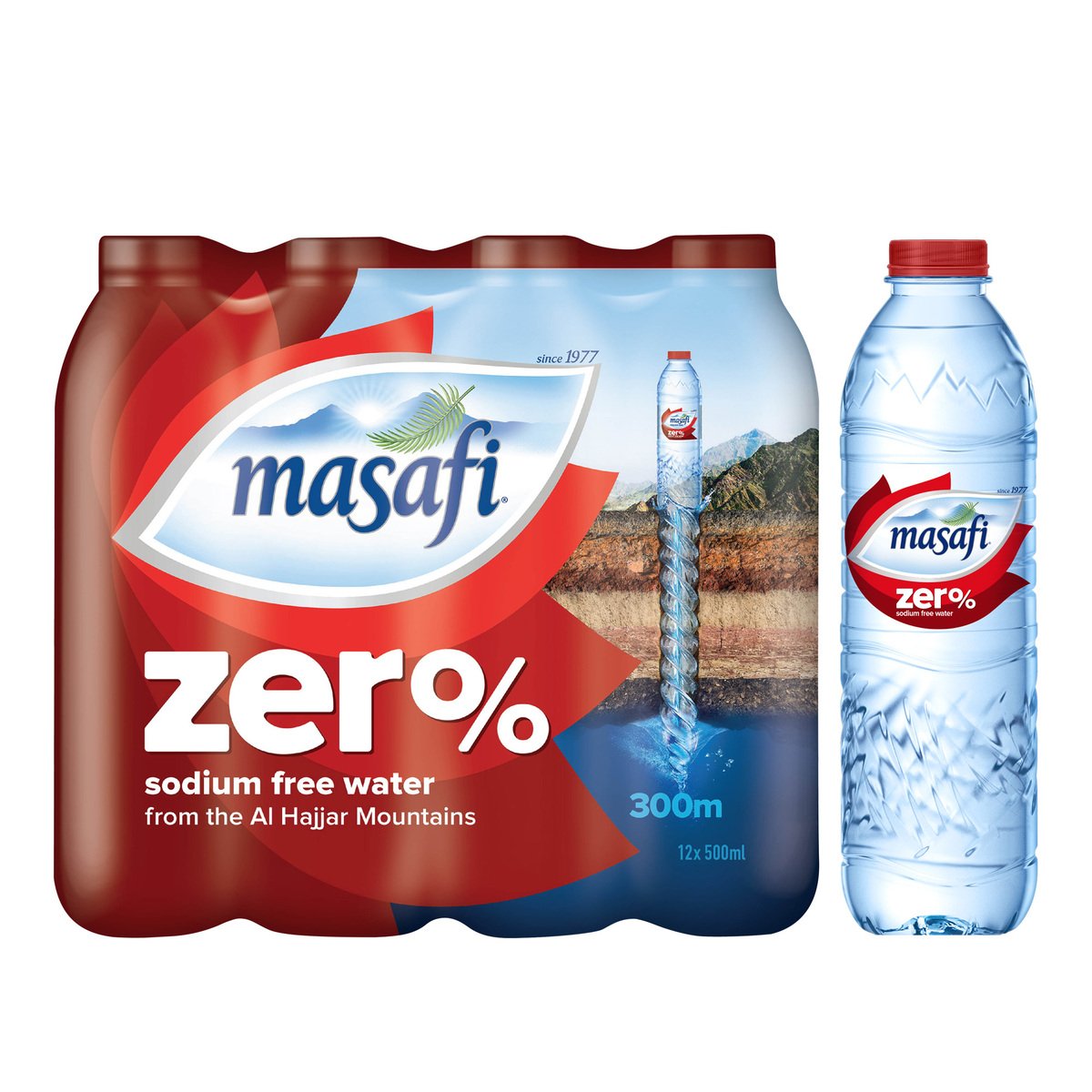Buy Masafi Zero Mineral Water Sodium Free 12 x 500 ml Online at Best Price | Mineral/Spring water | Lulu UAE in UAE