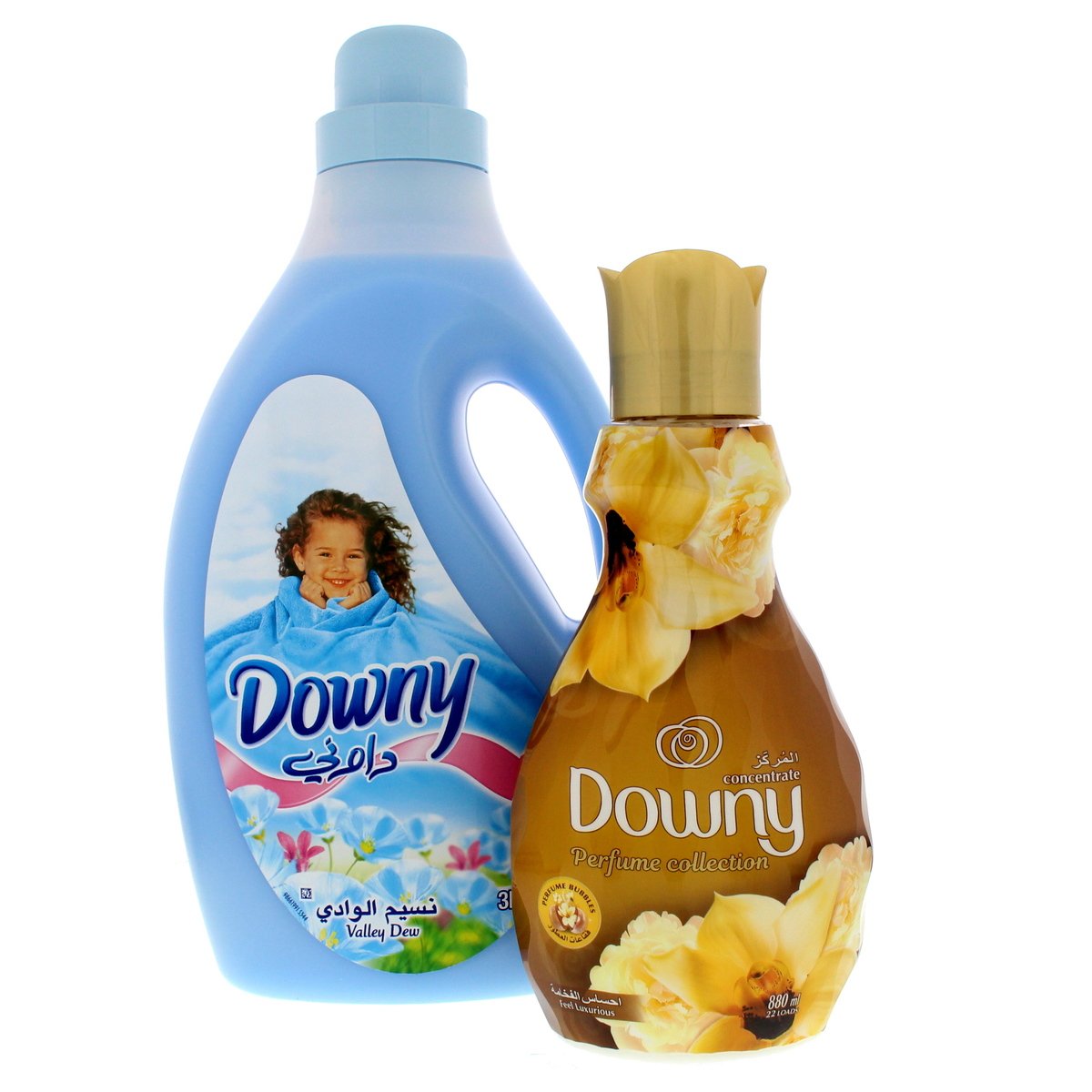 Downy Valley Dew Fabric Softener 3Litre + Feel Luxurious Concentrate 880ml