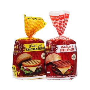 Al Zaeem Chicken Burger 1kg + Beef Burger 1kg