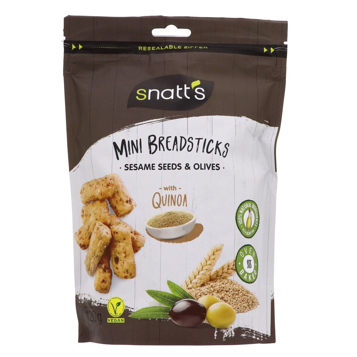 Snatt's Mini Breadsticks Sesame Seeds And Olive With Quinoa 120 g