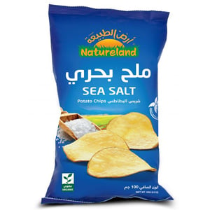 اشتري قم بشراء Nature Land Potato Chips Sea Salt 100g Online at Best Price من الموقع - من لولو هايبر ماركت Organic Food في الكويت
