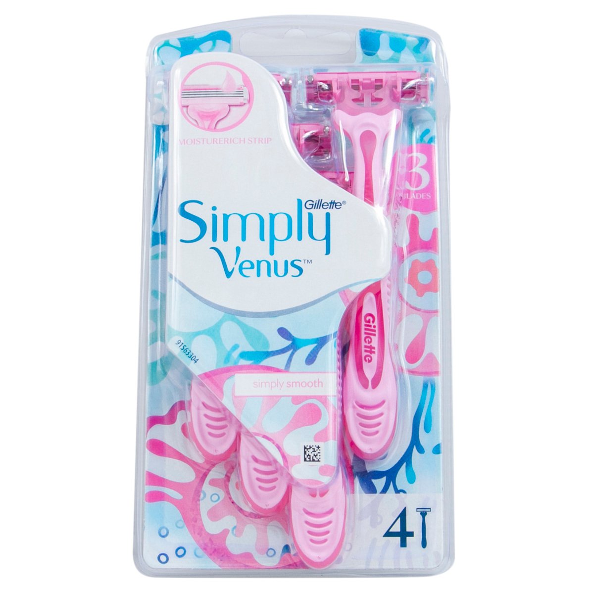 Gillette Simply Venus 3 Disposable Razors 4pcs