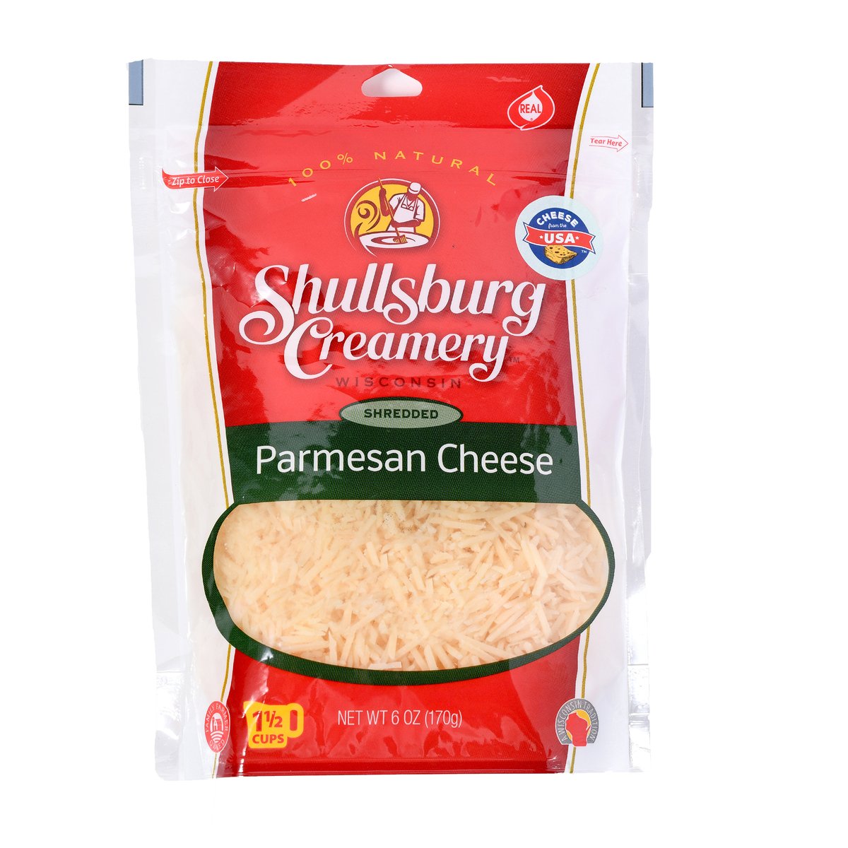 Shullsburg Creamery Shredded Parmesan Cheese 170 g