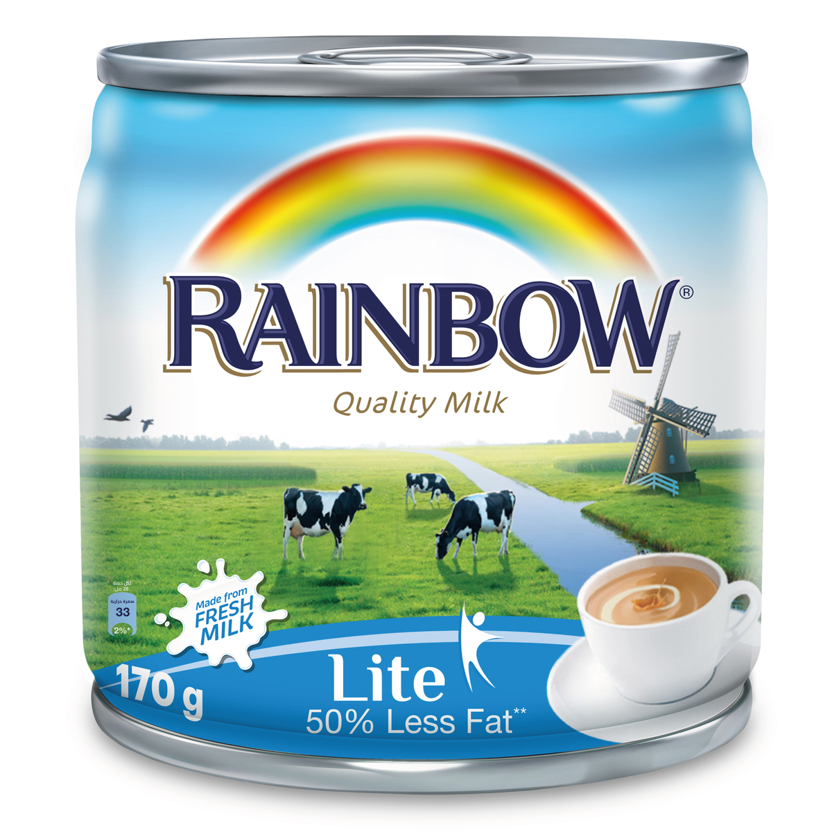 Buy Rainbow Lite Evaporated Milk 48 x 170 g Online at Best Price | Evaporated Milk | Lulu Kuwait in Saudi Arabia
