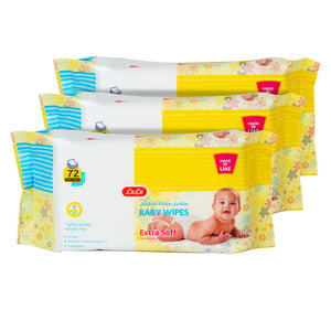 LuLu Baby Wipes Extra Soft Value Pack 3 x 72pcs