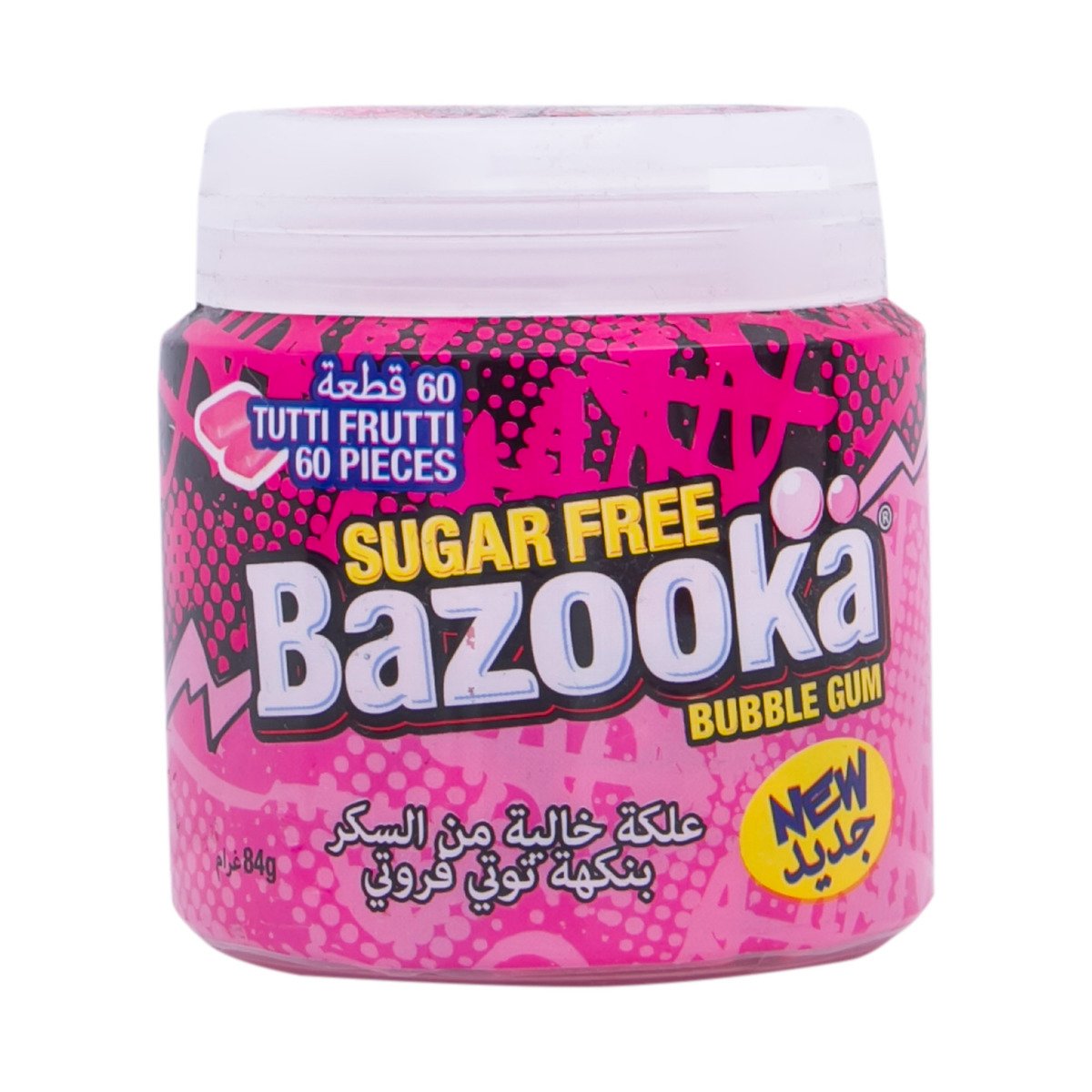 Bazooka Sugar Free Bubble Gum Tutti Frutti 84 g