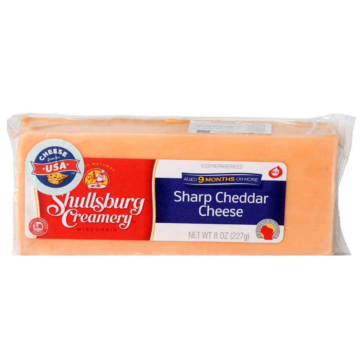 Shullsburg Creamery 100% Natural Sharp Cheddar Cheese 227 g