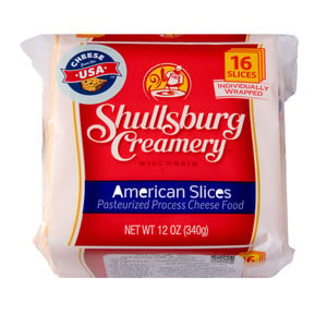 Shullsburg Creamery American Slices Cheese 340g