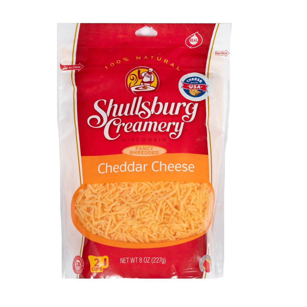 Shullsburg Creamery Fancy Shredded Cheddar Cheese 227 g