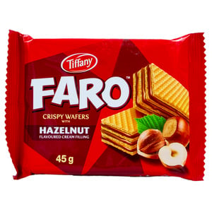 Buy Tiffany Faro Crispy Wafers With Hazelnut 45 g Online at Best Price | Wafer Biscuits | Lulu UAE in UAE