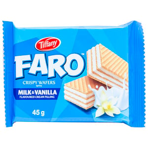 Tiffany Faro Crispy Wafers With Milk & Vanilla 12 x 45 g