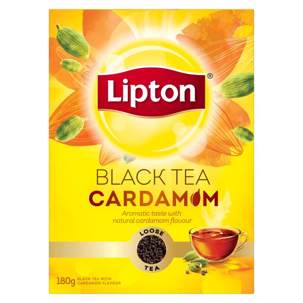 ليبتون شاي أسود بنكهة الهيل 180 جم