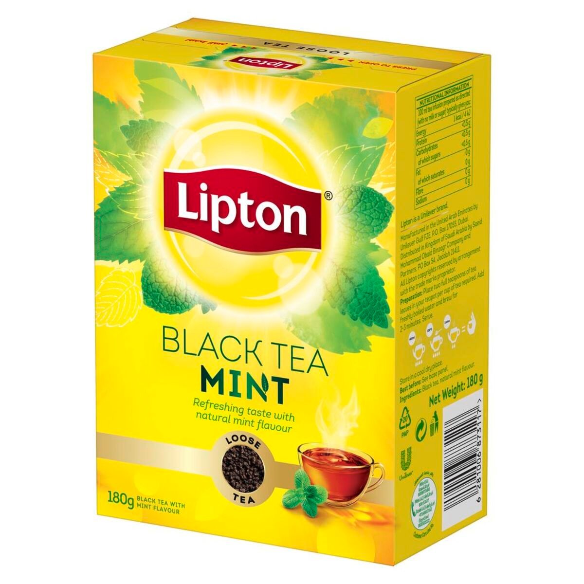 Lipton Flavoured Black Loose Tea Mint 180 g