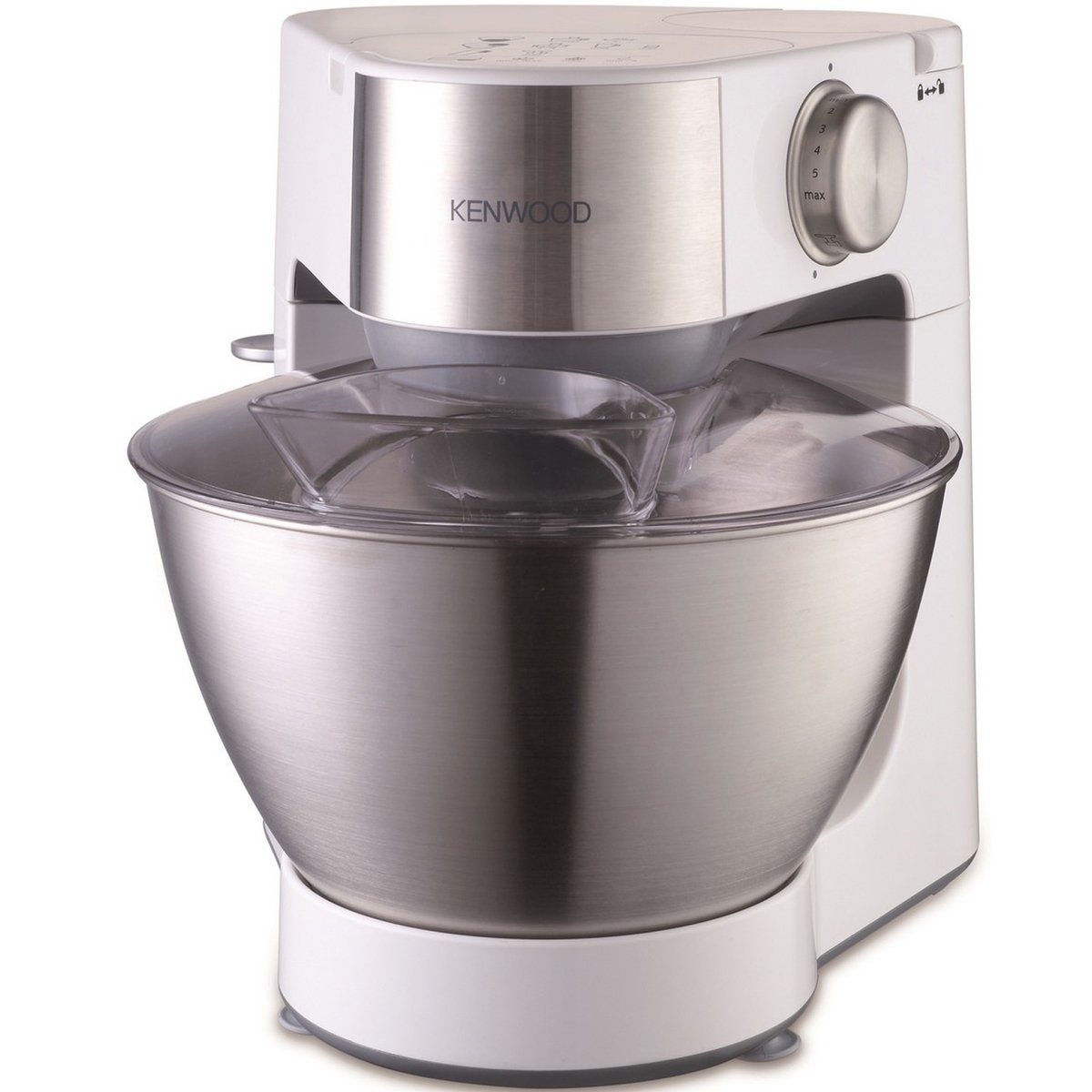 Kenwood Stand Mixer Kitchen Machine PROSPERO 900W with 4.3L Stainless Steel Bowl, K-Beater, Whisk, Dough Hook, Blender, Meat Grinder KM281SI Silver