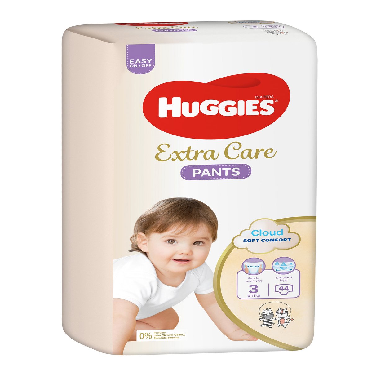 Huggies, Extra Care Culottes, Size 3, 6-11 kg Diaper Pants 44 pcs
