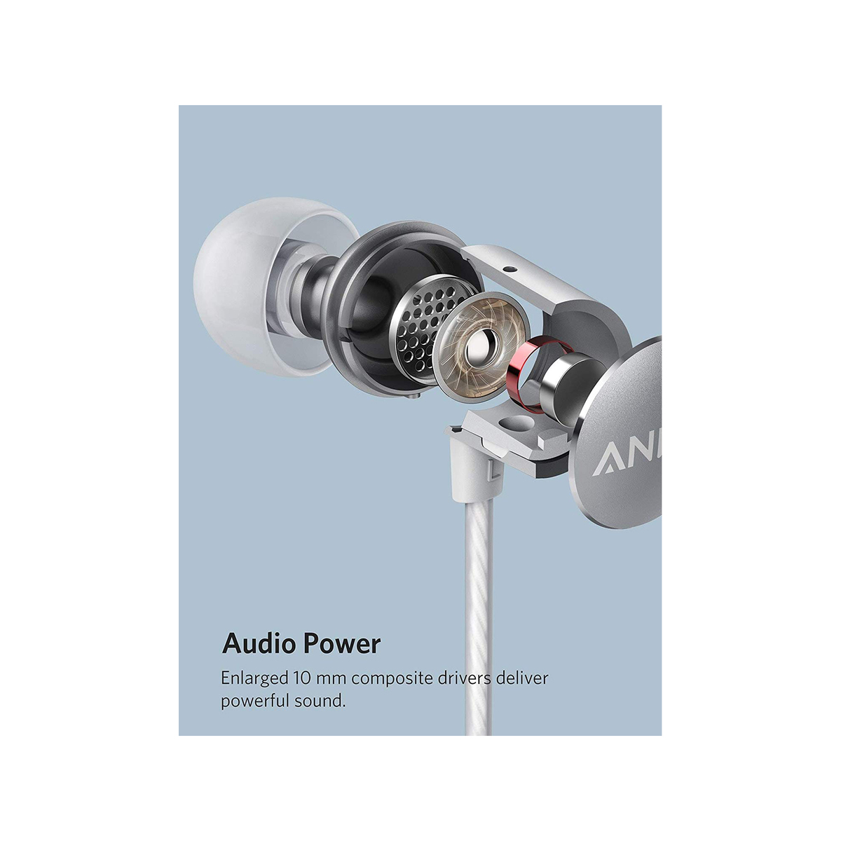 Anker Soundbuds Verve  A3801041 Wired Headphone Silver