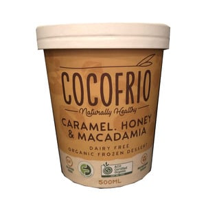 Cocofrio Organic Frozen Dessert Caramel, Honey & Macadamia 500ml