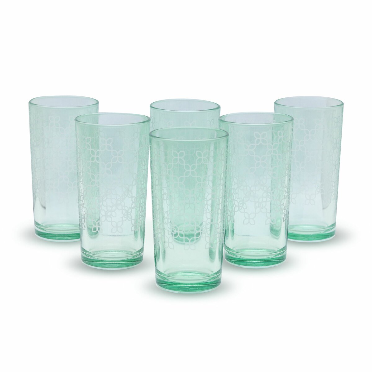 Akbay Long Glass Set 6Pcs Green