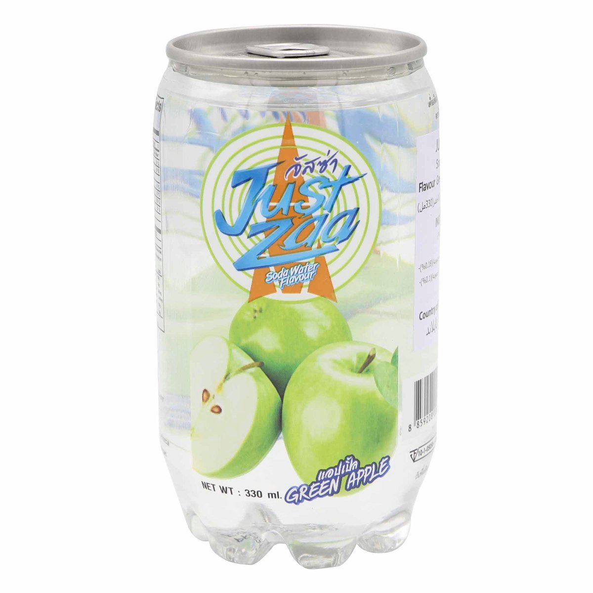 Just Zaa Soda Water Green Apple Flavour 330 ml