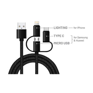 Smart 3 in 1 Charging & Sync Cable C05 1Meter