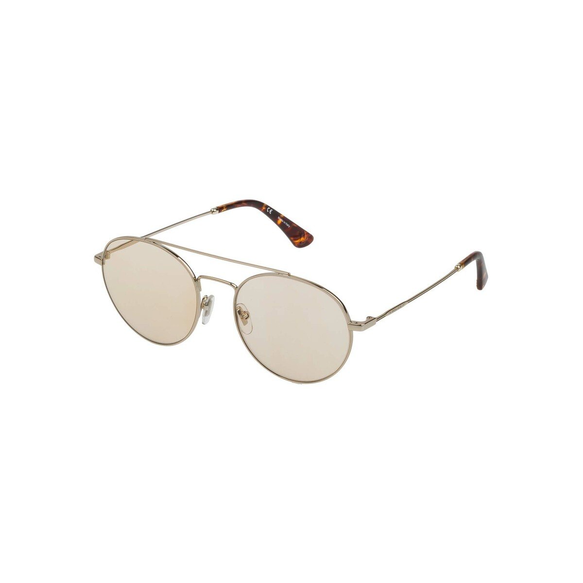Police Men's Sunglass 728 5408FF Rounded Shiny Grey Gold
