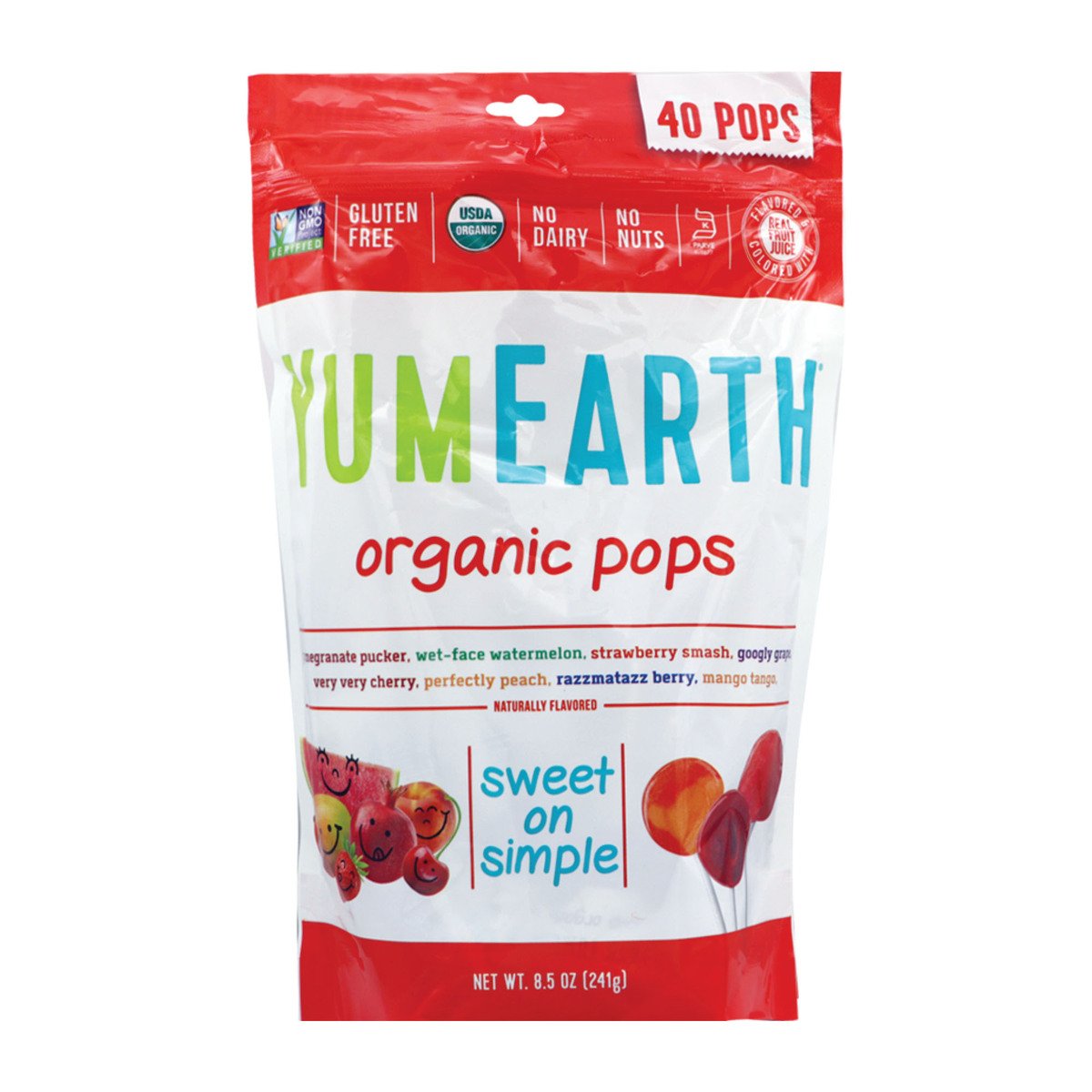 Yum Earth Assorted Organic Pops 241g